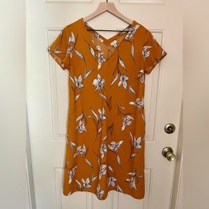 Mustard yellow floral caftan dress A New Day / Target